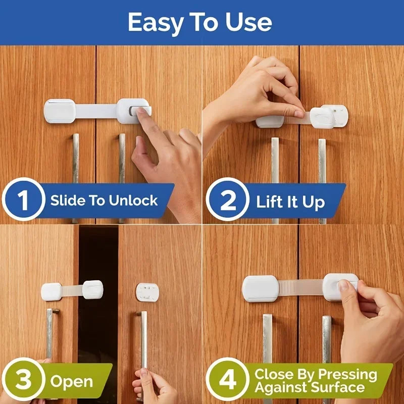 Child Safety Cabinet Lock Baby Proof Security Protector Drawer Door Cabinet Lock Plastic Protection Kids Safety Door Lock