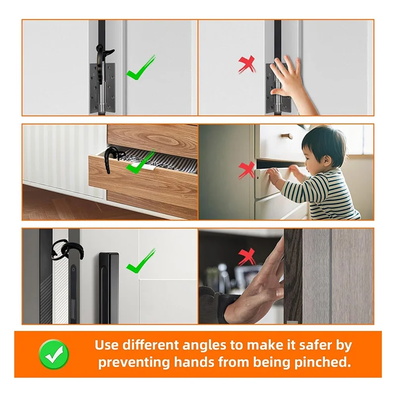Fresh 6 Pack First Responder Door Stops Security Black Door Stoppers Baby Proof Door Handle Stopper Pinch Guard Finger Protectio