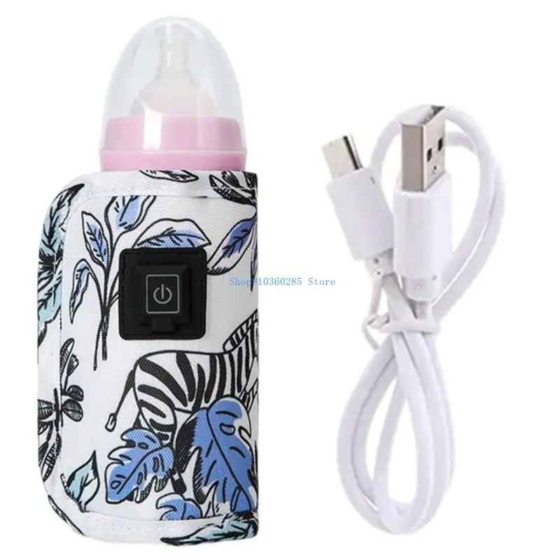 K9FF Baby Bottle Heater Case USB Charging Heating Sleeve Milk Warmer 3-Gear Adjustable Insulated Breastmilk Heating Bag