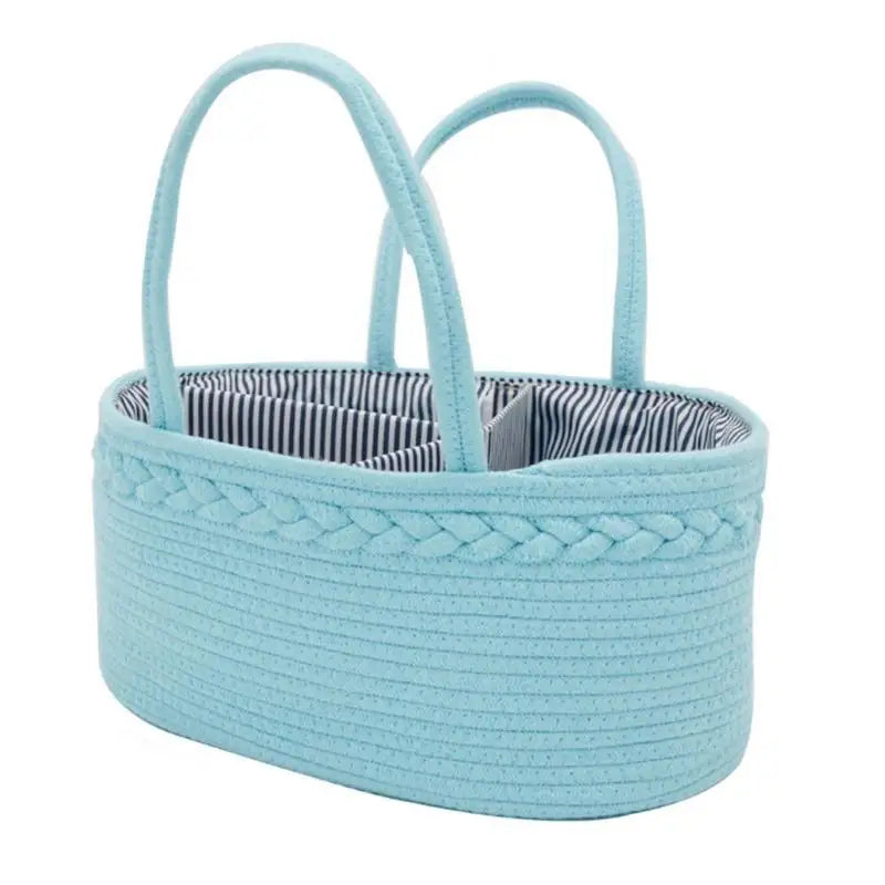 Baby Diaper Caddy Portable Cotton Rope Mummy Carriage Nursery Storage Basket Bag Handbag for Changing Table