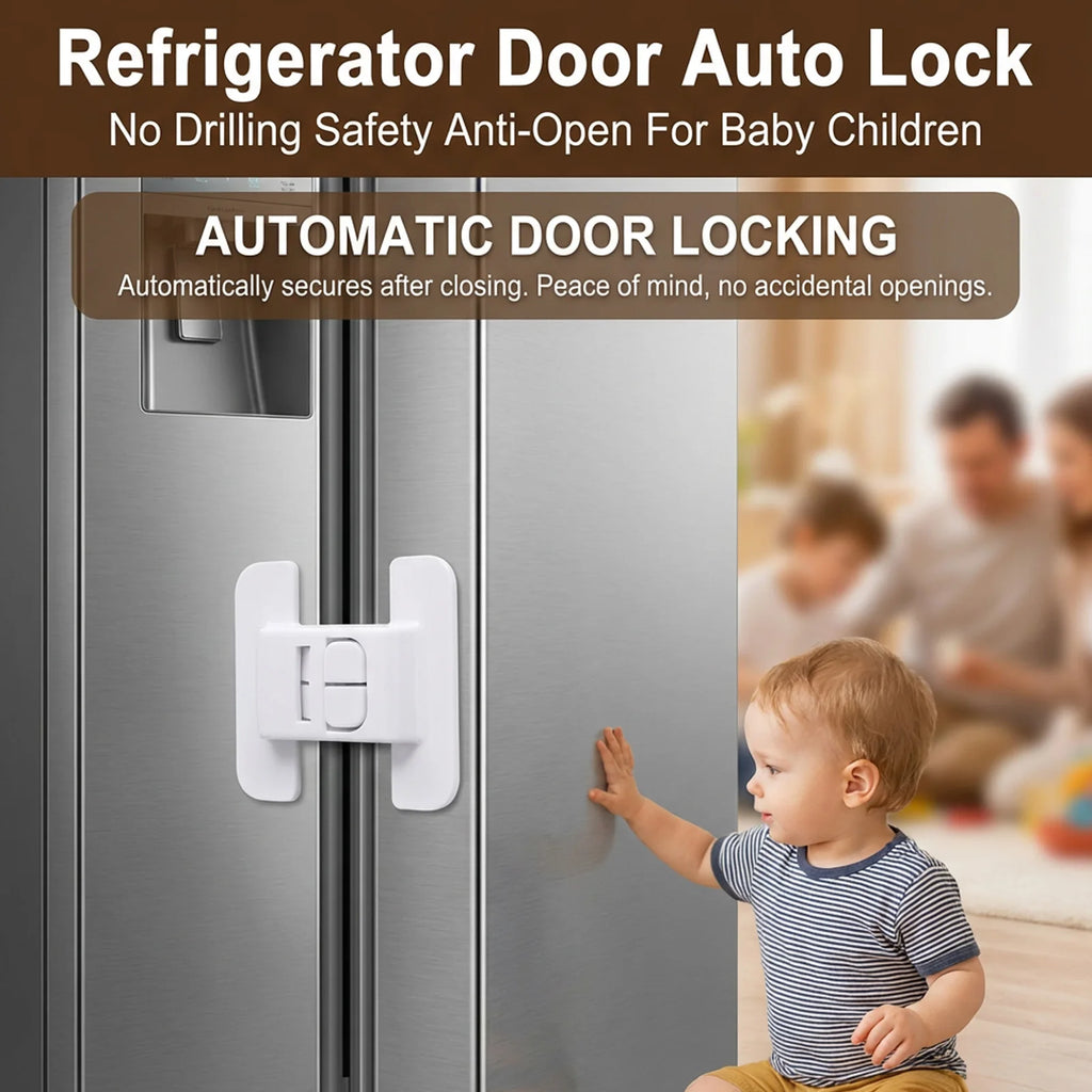 Refrigerator Door Auto Lock Safety Drawer Closer Baby Proofing ABS Material Anti-Open Drawer Closer For Baby Children Protection