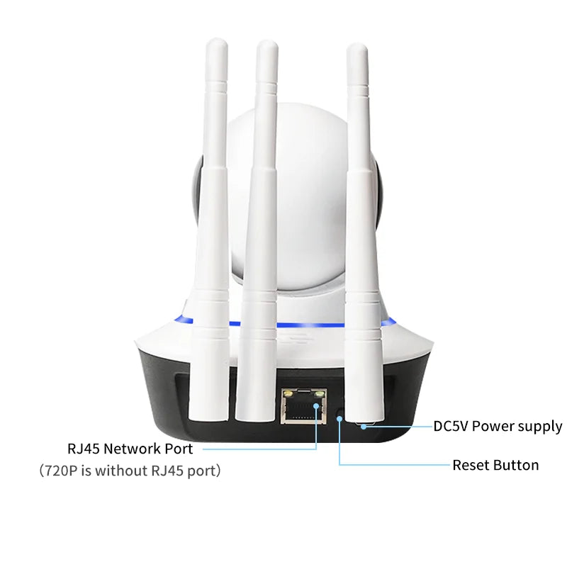 Wifi Camera Wireless PTZ IP Dome Camera Two Way Audio Home Security CCTV Baby Monitor V380 Pro APP With RJ45 Port