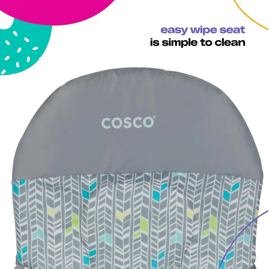 Kids Highchair for Baby, Simple Foldable High Chair, Convenient, Lightweight, and Compact Design, Elephant Squares
