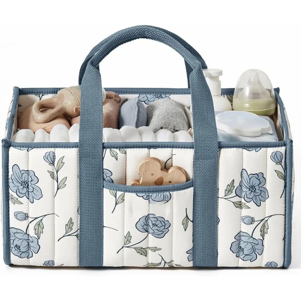Large Cotton Rope Baby Diaper Caddy Organizer for Changing Table Stylish Nursery Storage Basket Gift for Baby Shower & Registry