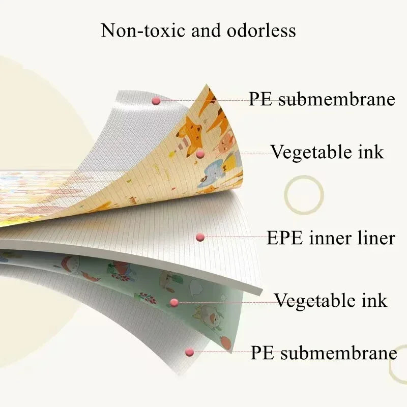 Tasteless Thicken Large Size Play Mat for Children's Safety Mat EPE Environmentally Baby Crawling Play Mats Folding Mat Carpets