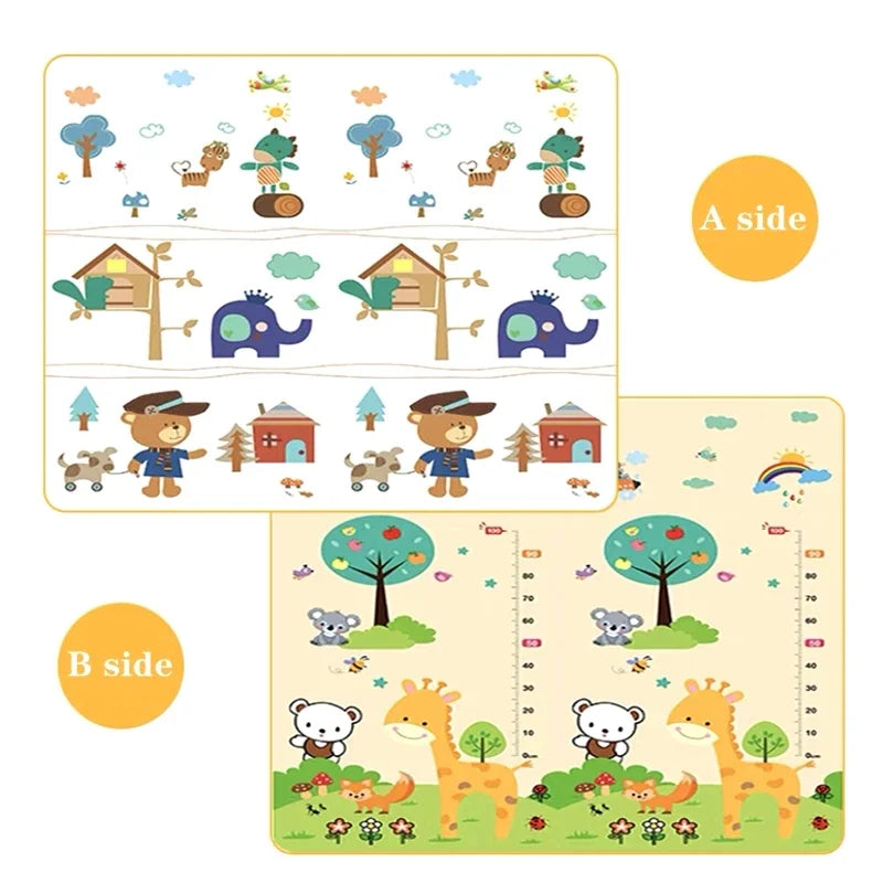 Large Size Double -sided Pattern Baby Crawling Play Mat Folding Mats Carpet Play Mat for Children's Safety Rug Playmat 200x180cm