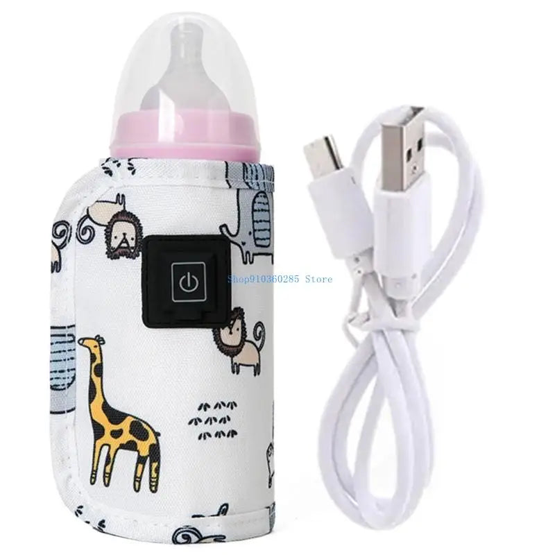 K9FF Baby Bottle Heater Case USB Charging Heating Sleeve Milk Warmer 3-Gear Adjustable Insulated Breastmilk Heating Bag