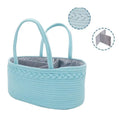 Baby Diaper Caddy Portable Cotton Rope Mummy Carriage Nursery Storage Basket Bag Handbag for Changing Table