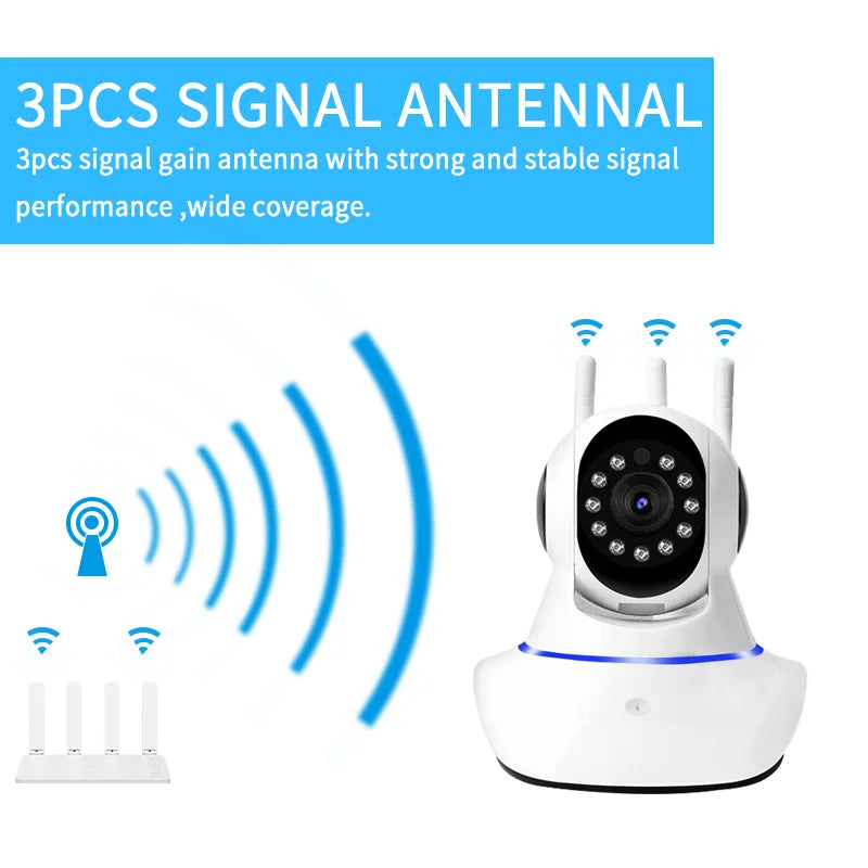 Wifi Camera Wireless PTZ IP Dome Camera Two Way Audio Home Security CCTV Baby Monitor V380 Pro APP With RJ45 Port