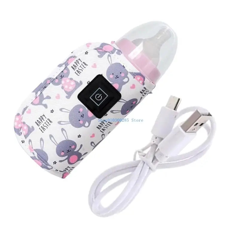 K9FF Baby Bottle Heater Case USB Charging Heating Sleeve Milk Warmer 3-Gear Adjustable Insulated Breastmilk Heating Bag