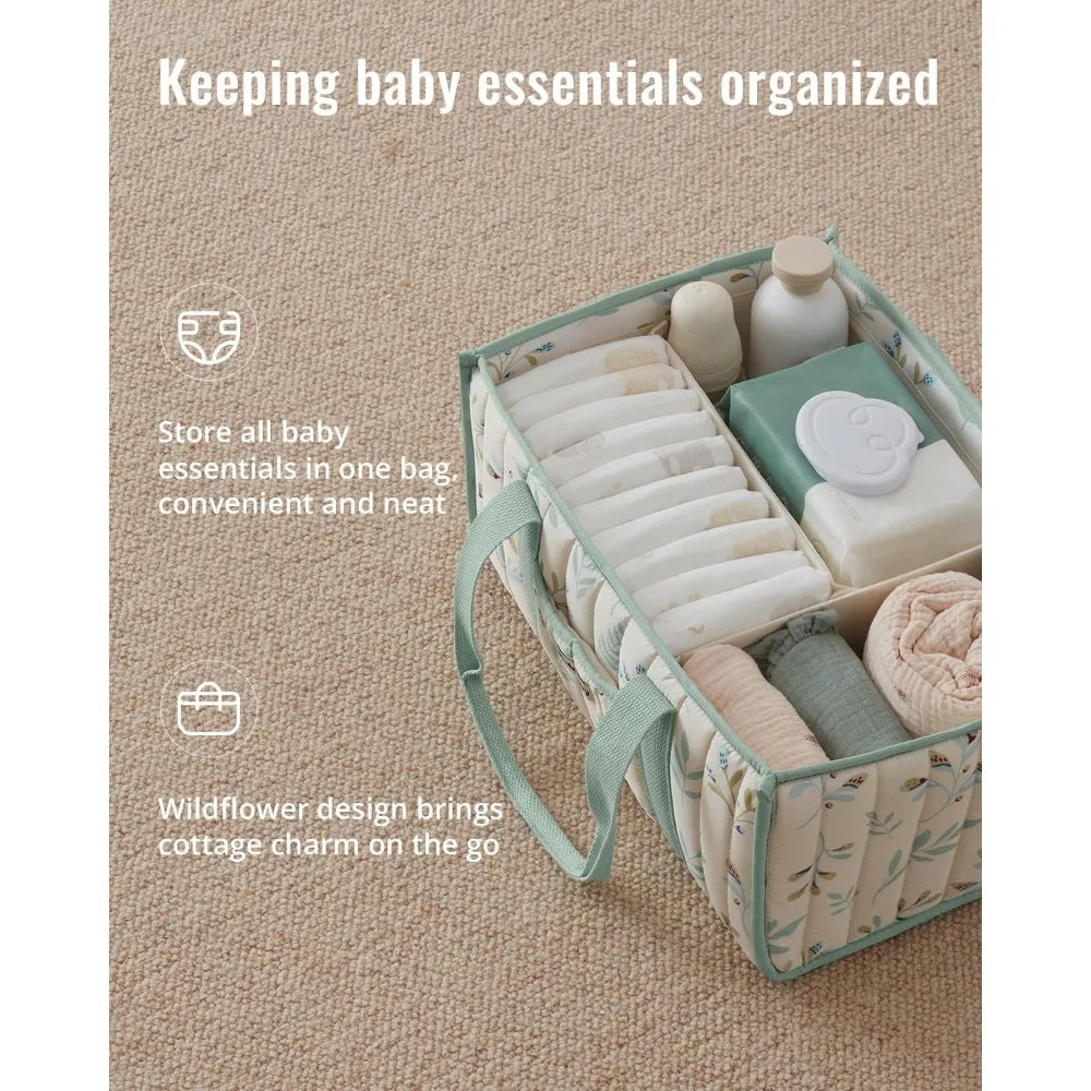 Large Cotton Rope Baby Diaper Caddy Organizer for Changing Table Stylish Nursery Storage Basket Gift for Baby Shower & Registry