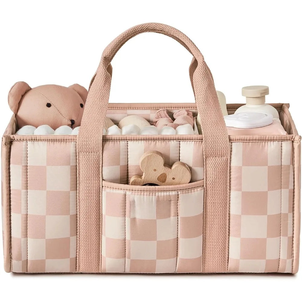 Large Cotton Rope Baby Diaper Caddy Organizer for Changing Table Stylish Nursery Storage Basket Gift for Baby Shower & Registry