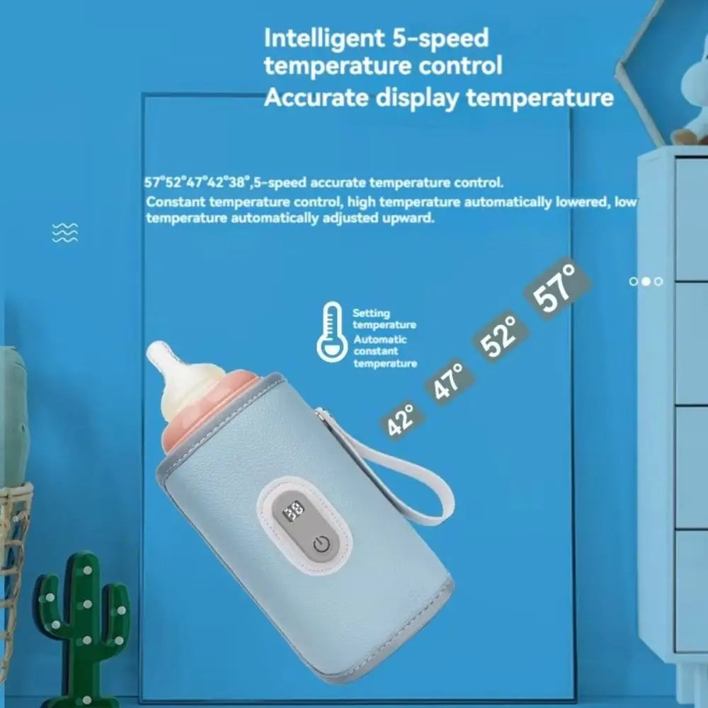 Digital Baby Bottle Warmer 5 Levels Type-C Milk Bottle Insulation Cover LED Display Heating Bottle Thermal Heater Newborn