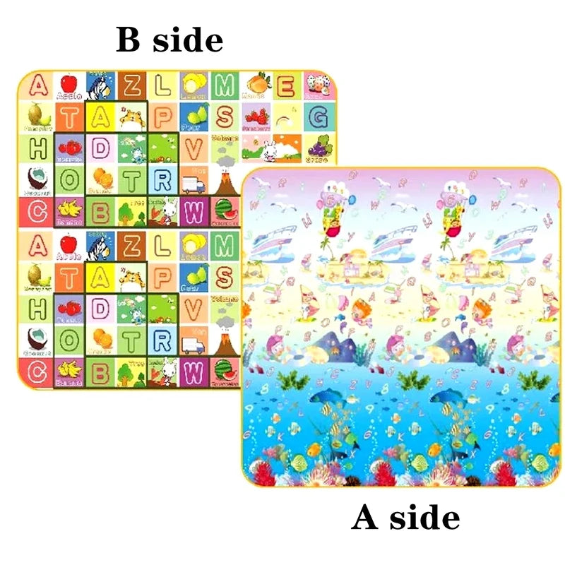 Large Size Double -sided Pattern Baby Crawling Play Mat Folding Mats Carpet Play Mat for Children's Safety Rug Playmat 200x180cm