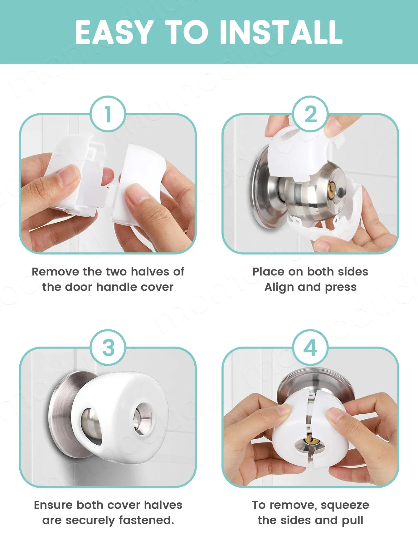 Baby Door Knob Safety Covers, Child Proof & Anti-Collision Protectors for Standard Round Handles