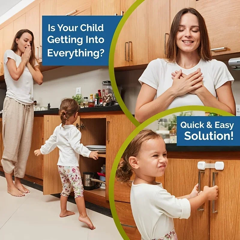 Child Safety Cabinet Lock Baby Proof Security Protector Drawer Door Cabinet Lock Plastic Protection Kids Safety Door Lock
