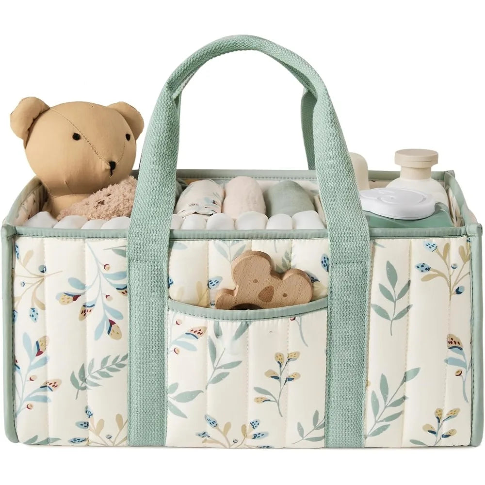 Large Cotton Rope Baby Diaper Caddy Organizer for Changing Table Stylish Nursery Storage Basket Gift for Baby Shower & Registry