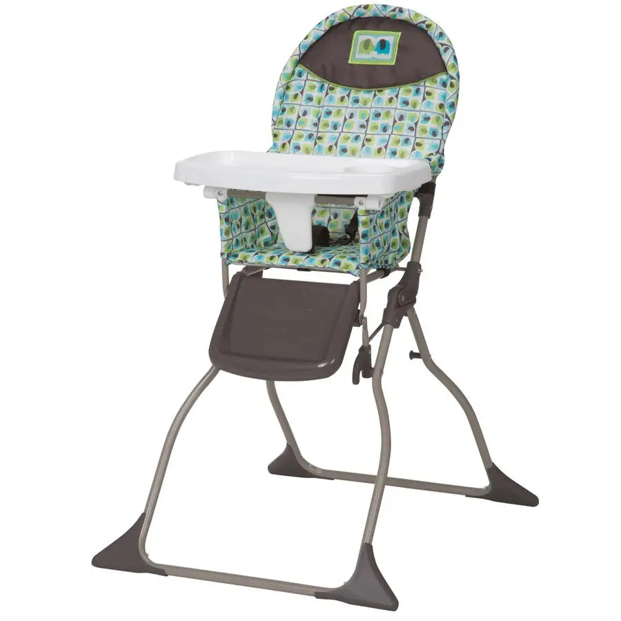 Kids Highchair for Baby, Simple Foldable High Chair, Convenient, Lightweight, and Compact Design, Elephant Squares