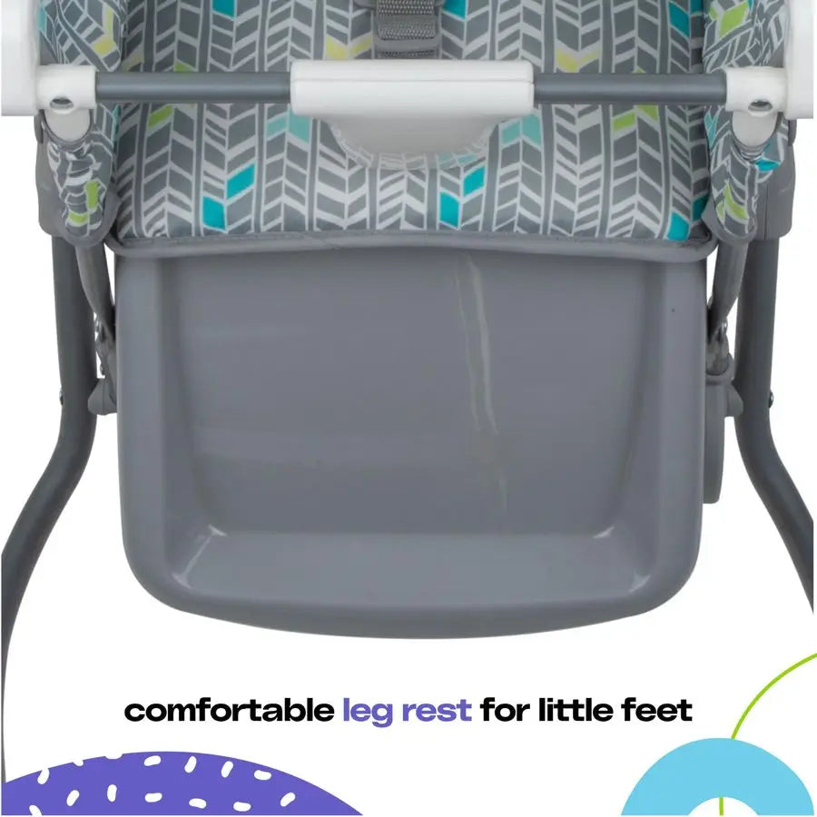 Kids Highchair for Baby, Simple Foldable High Chair, Convenient, Lightweight, and Compact Design, Elephant Squares