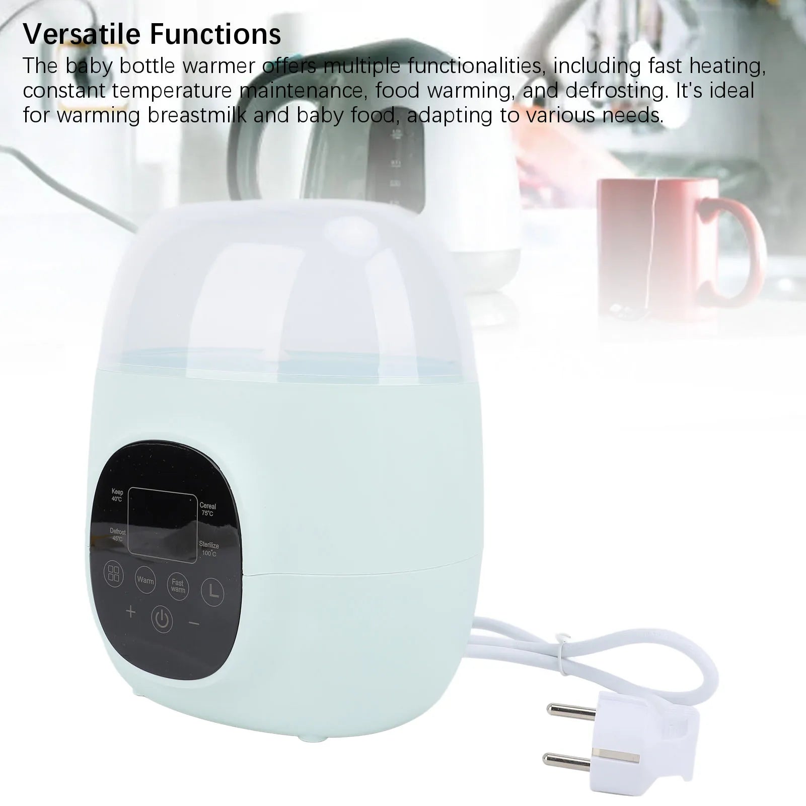 Baby Bottle Warmer 200W PP Multifunctional Fast Heating Baby Food Milk Warmer with Defrost for Breastmilk All Bottle Sizes.