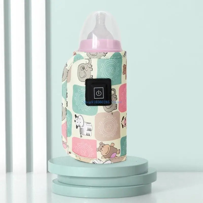 K9FF Baby Bottle Heater Case USB Charging Heating Sleeve Milk Warmer 3-Gear Adjustable Insulated Breastmilk Heating Bag