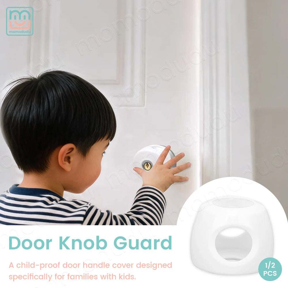 Baby Door Knob Safety Covers, Child Proof & Anti-Collision Protectors for Standard Round Handles